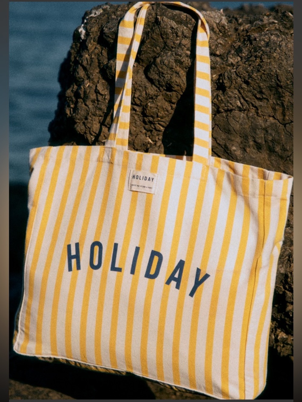 Sezane holiday Canvas Tote Big travel bag everyday shopper bag NWT!